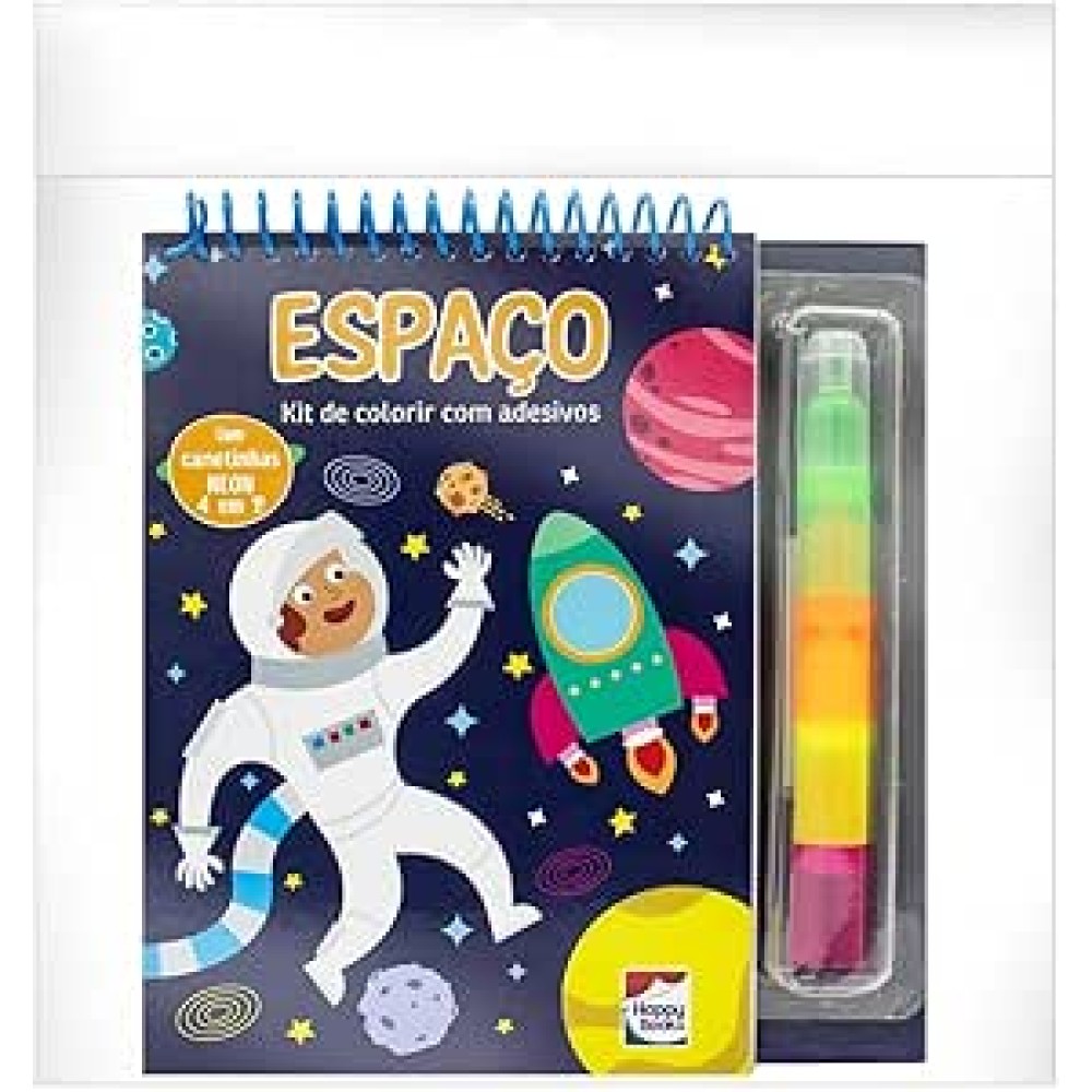 Espaço - Kit de colorir com adesivos 