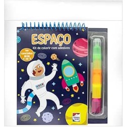 Espaço - Kit de colorir com adesivos 