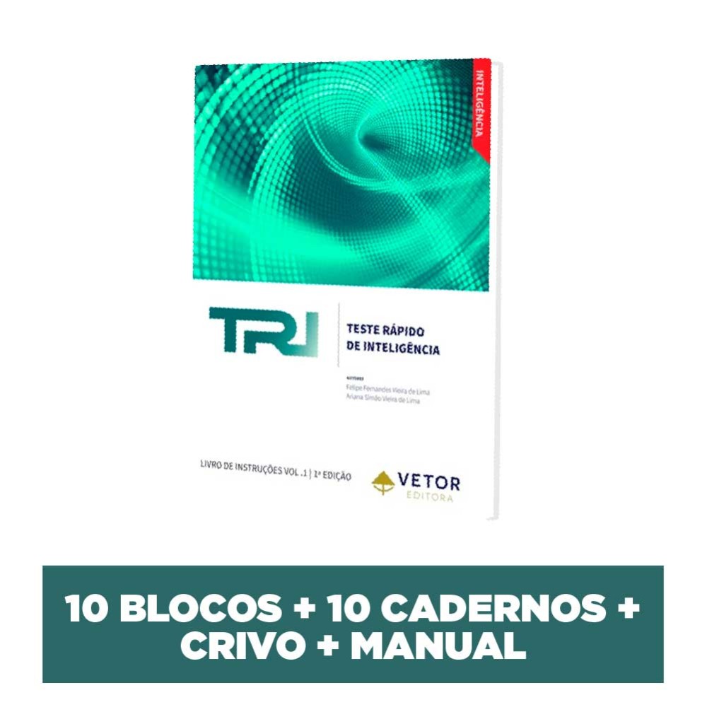 TRI - Teste Rápido De Inteligência - Combo 10 Blocos+Manual e Crivo
