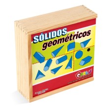 Sólidos Geométricos Caixa de Madeira 11 Peças  