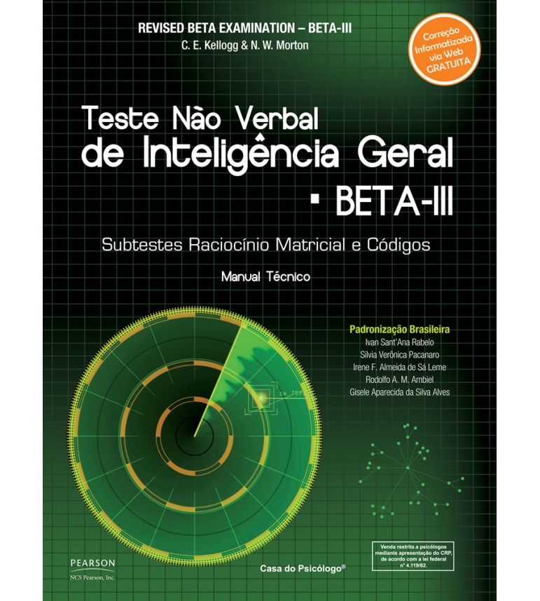 BETA III Teste Não Verbal de Inteligência Geral- kit