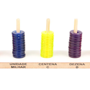 Ábaco Aberto - Argolas Translúcidas Acrílicas (50 Argolas)