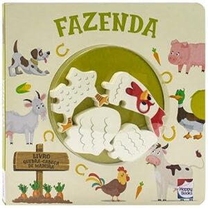 Happy Wood Livro Quebra-Cabeça de Madeira: Fazenda